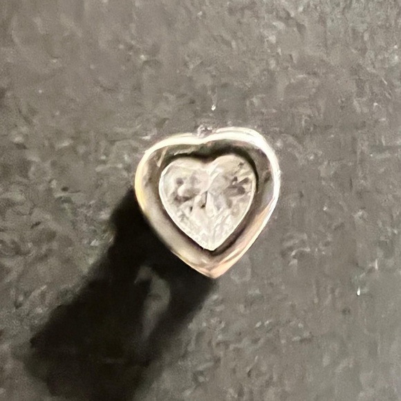 Elegant Silver Heart Stud Earrings - Picture 2 of 3